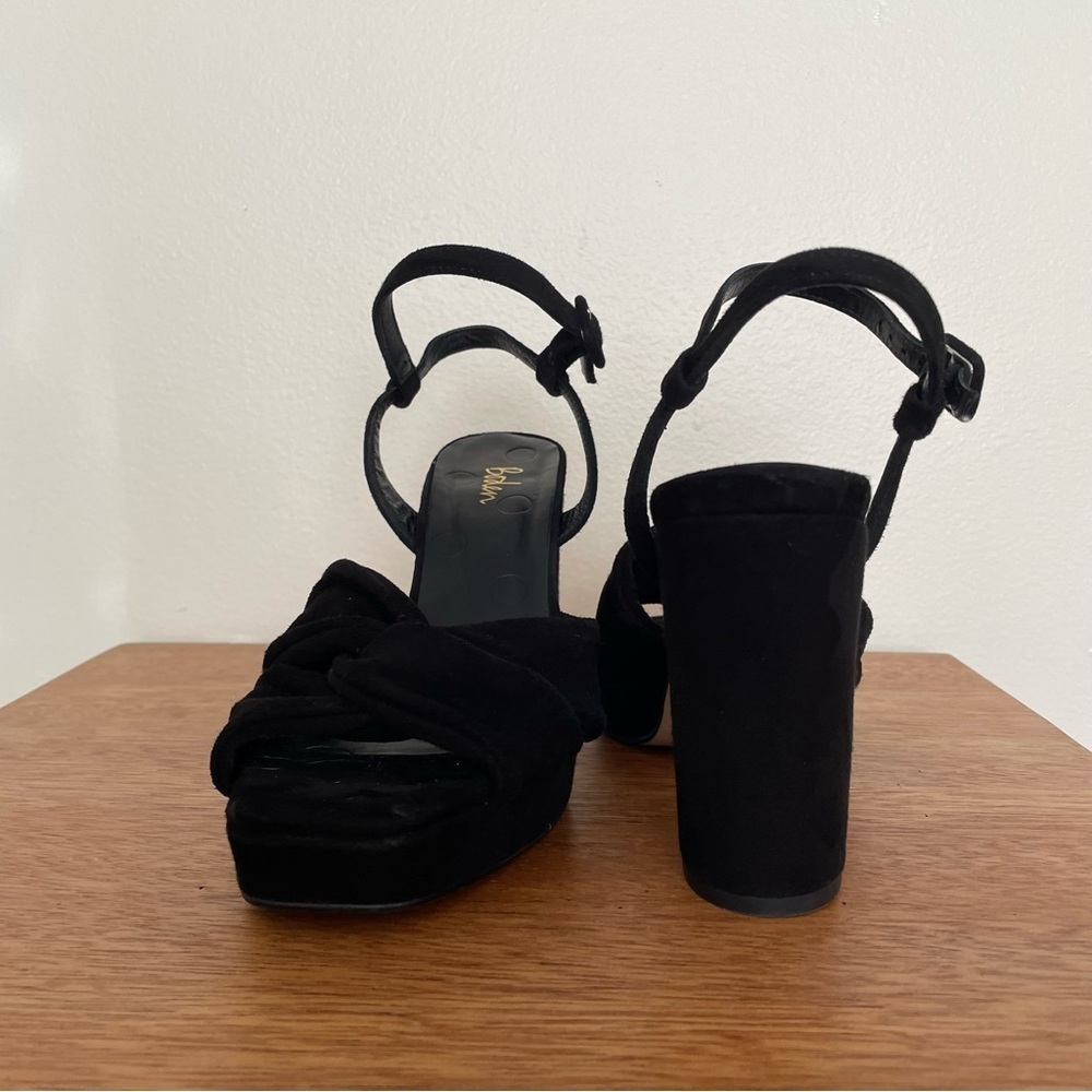 Boden Black Block Heel Sandals with Ankle Strap - Picture 5 of 8